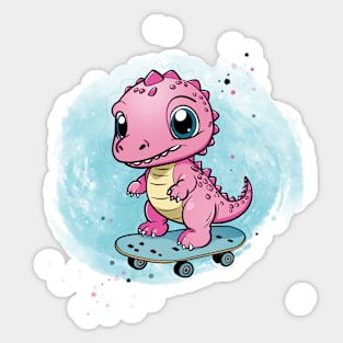 Little pink skater Sticker